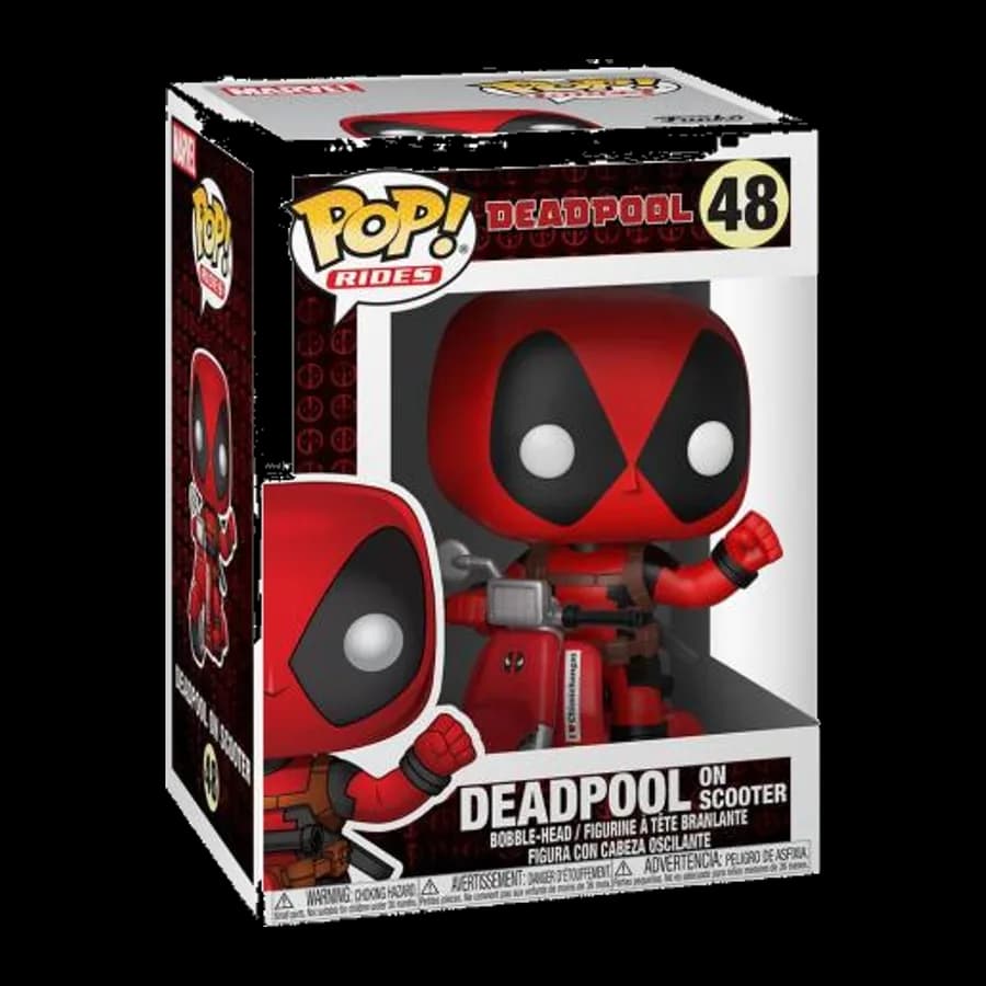 FUNKO POP! RIDES MARVEL: DEADPOOL ON SCOOTER #48 BOBBLE-HEAD VINYL FIGURE