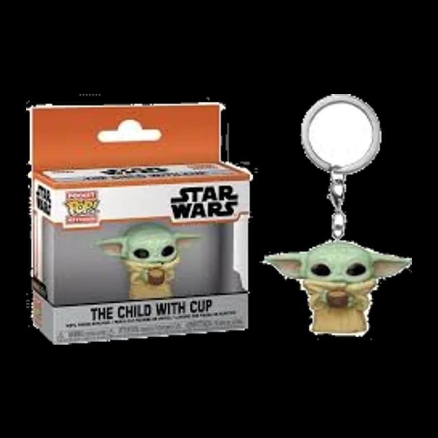 FUNKO POCKET POP! THE MANDALORIAN - THE CHILD WITH CUP VINYL FIGURE KEYCHAIN