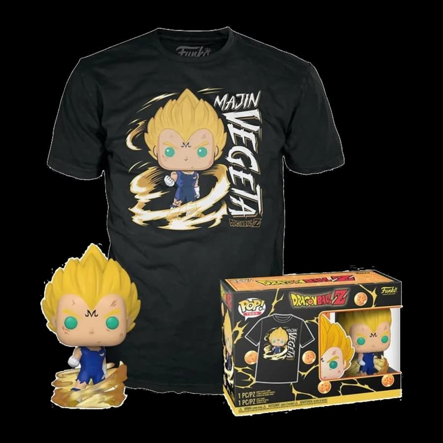 FUNKO POP! & TEE (ADULT): DRAGON BALL Z - MAJIN VEGETA (GLOWS IN THE DARK) VINYL FIGURE & T-SHIRT (L)