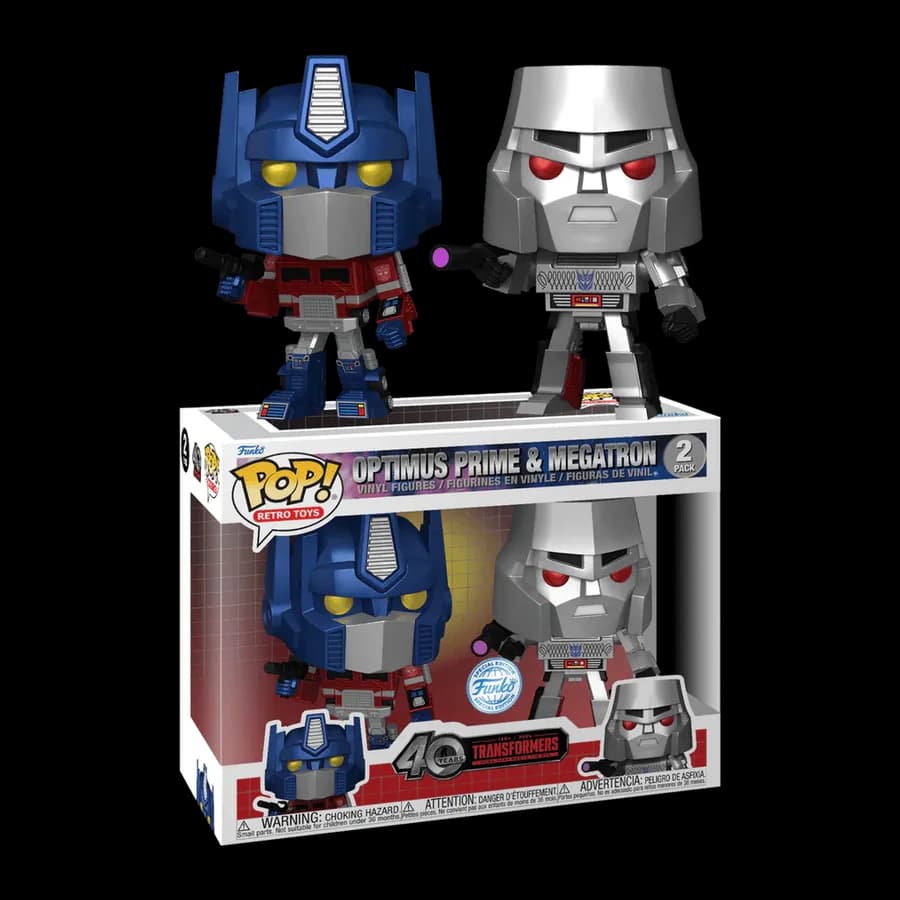 FUNKO POP! 2-PCK RETRO TOYS: 40 YEARS TRANSFORMERS - OPTIMUS PRIME & MEGATRON VINYL FIGURE