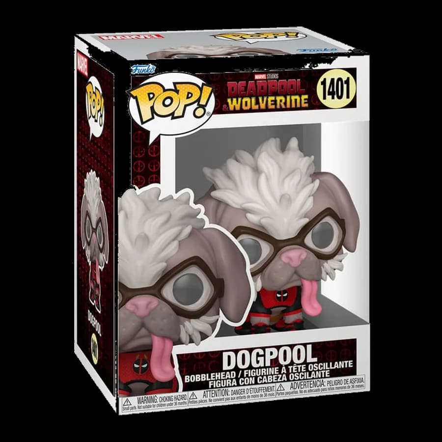 FUNKO POP! MARVEL: DEADPOOL WOLVERINE - DOGPOOL #1401 BOBBLE-HEAD VINYL FIGURE