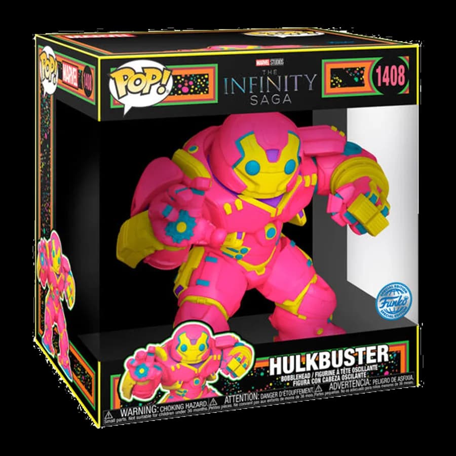 FUNKO POP! JUMBO: MARVEL BLACKLIGHT - HULKBUSTER (BLAKLIGHT) #1408 VINYL FIGURE (10'')