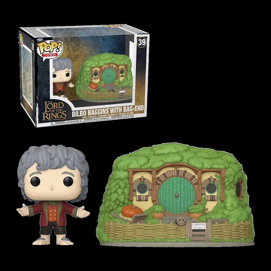 FUNKO POP! TOWN: LORD OF THE RINGS - BILBO BAGGINS WITH BAG-END #39 VINYL FIGURE 25cm