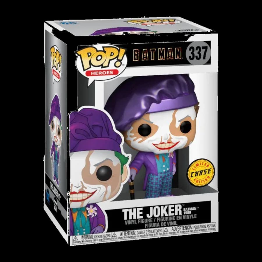 FUNKO POP! DC HEROES: BATMAN 1989 - THE JOKER (WITH HAT-BATMAN 1989 MOVIE) {CHASE EDITION} #337 VINYL FIGURE
