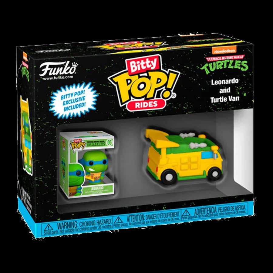 FUNKO BITTY POP! RIDES: TEENAGE MUTANT NINJA TURTLES - LEONARDO AND TURTLE VAN VINYL FIGURE
