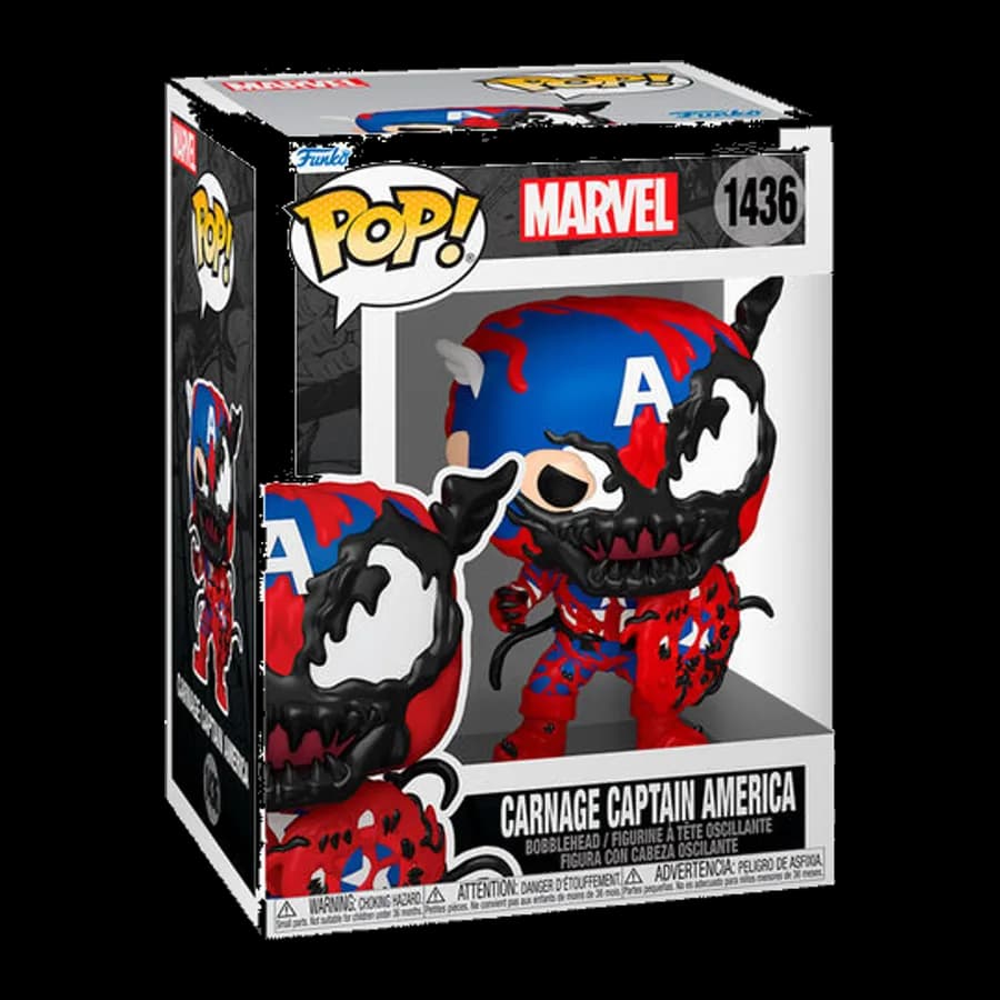 FUNKO POP! MARVEL: CARNAGEIZED - CARNAGE CAPTAIN AMERICA #1436 BOBBLE-HEAD VINYL FIGURE