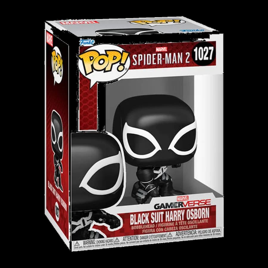 FUNKO POP! MARVEL: SPIDER-MAN 2 GAMER VERSE - BLACK SUIT HARRY OSBORN #1027 BOBBLE-HEAD VINYL FIGURE