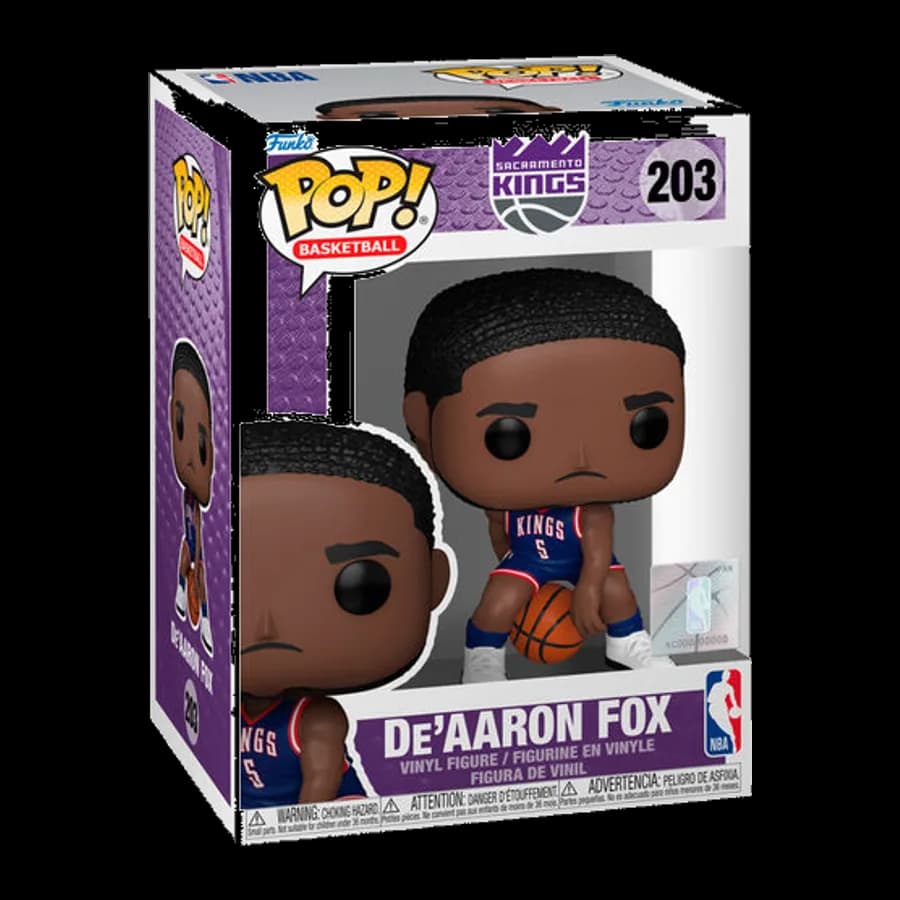 FUNKO POP! BASKETBALL: NBA KINGS - DE' AARON FOX (CITY EDITION 24-25) #203 VINYL FIGURE