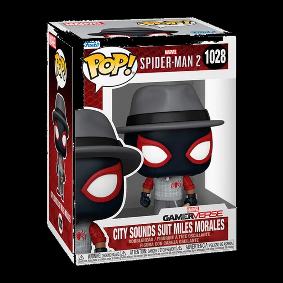 FUNKO POP! MARVEL: SPIDER-MAN 2 GAMEVERSE - CITY SOUNDS SUIT MILES MORALES #1028 BOBBLE-HEAD VINYL FIGURE