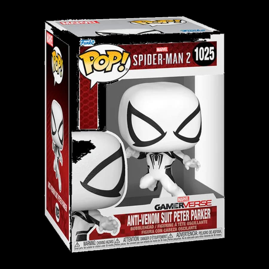 FUNKO POP! MARVEL: SPIDER-MAN 2 GAMERVERSE - ANTI-VENOM SUIT PETER PARKER #1025 BOBBLE-HEAD VINYL FIGURE