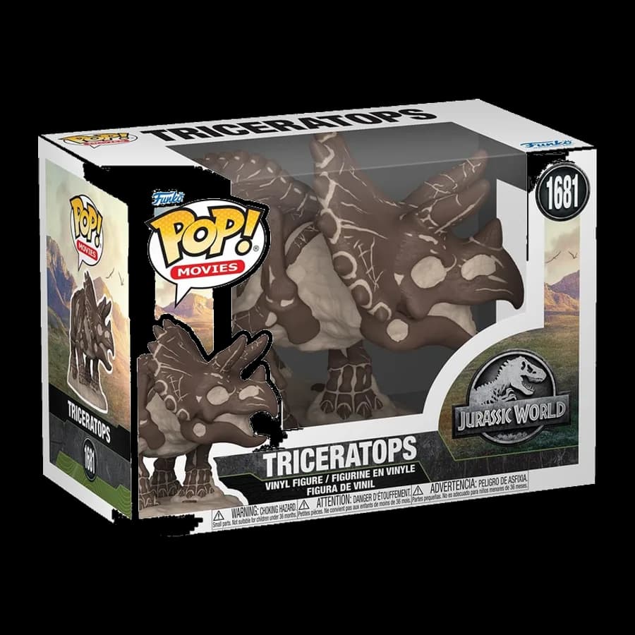 FUNKO POP! MOVIES: JURASSIC WORLD - TRICERATOPS #1681 VINYL FIGURE