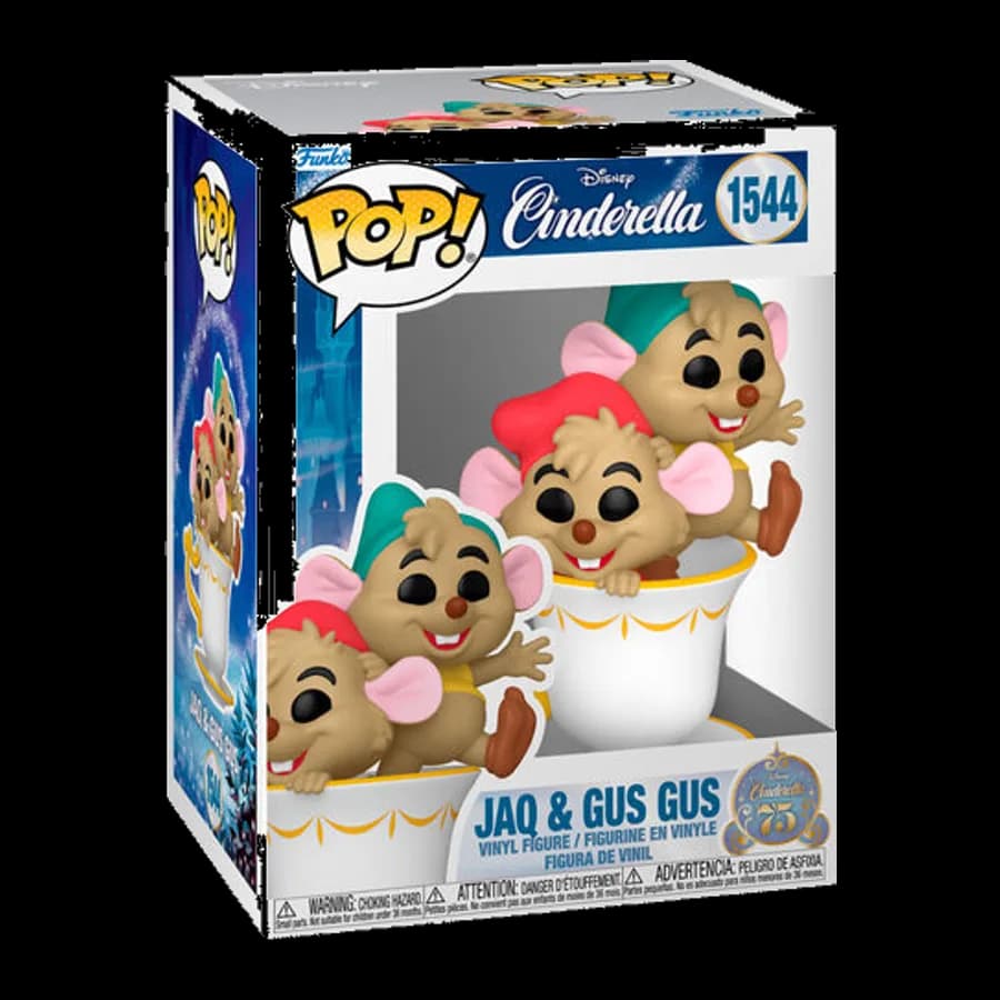 FUNKO POP! DISNEY: CINDERELLA'S 75th - JAQ & GUS GUS (IN CUP) #1544 VINYL FIGURE