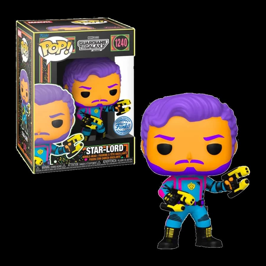 FUNKO POP! MARVEL: GUARDIANS OF THE GALAXY VOLUME 3 - STAR-LORD (CLACKLIGHT) (SPECIAL EDITION) #1240 BOBBLE-HEAD VINYL FIGURE
