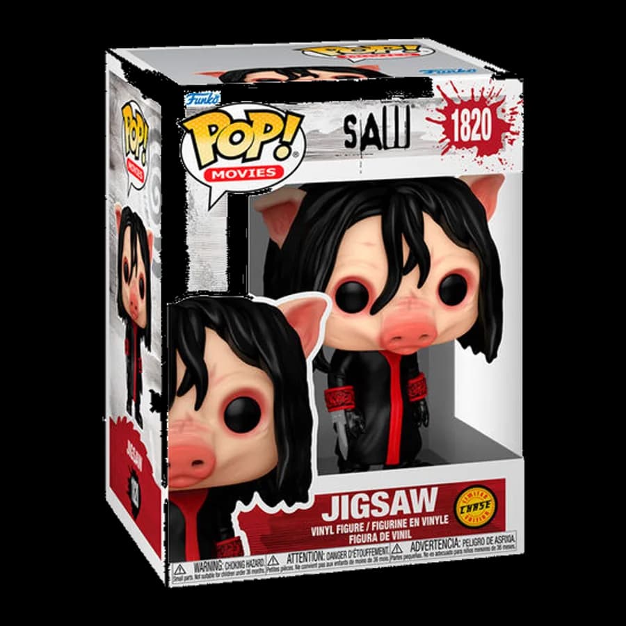 FUNKO POP! MOVIES: SAW (10th ANNIVERSARY) - JIGSAW (KILLER) {CHASE EDITION) #1820 VINYL FIGURE