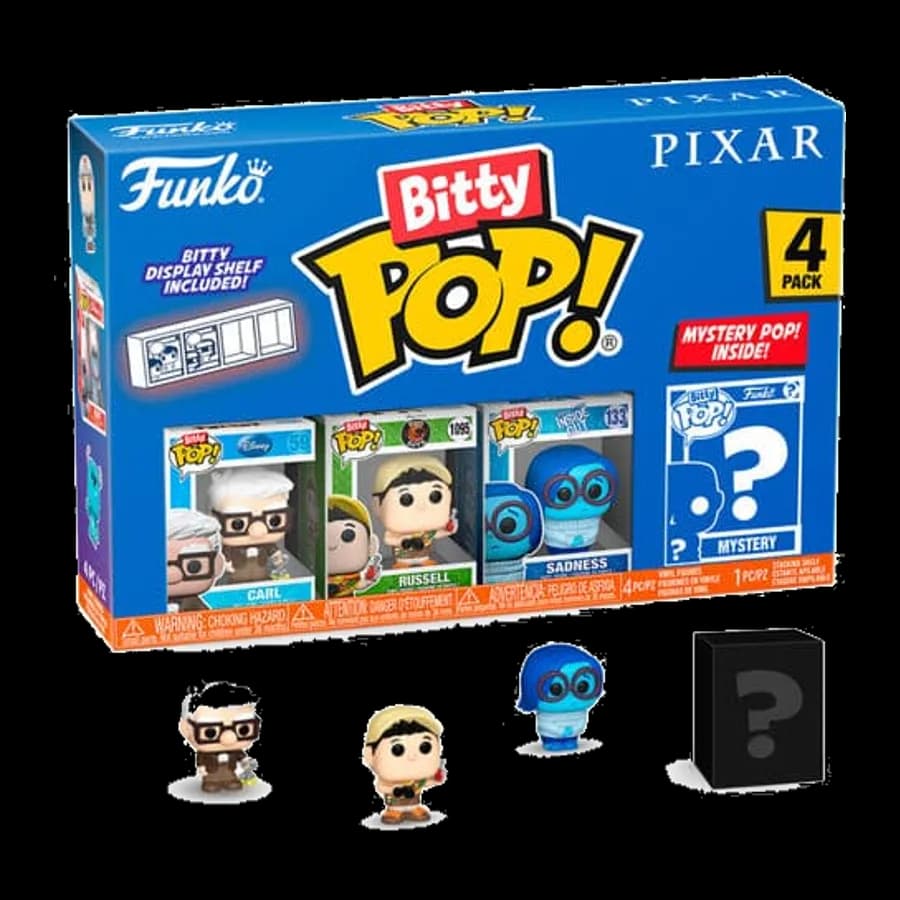 FUNKO BITTY POP! 4-PACK: DISNEY PIXAR - CARL, RUSSELL, SADNESS VINYL FIGURES