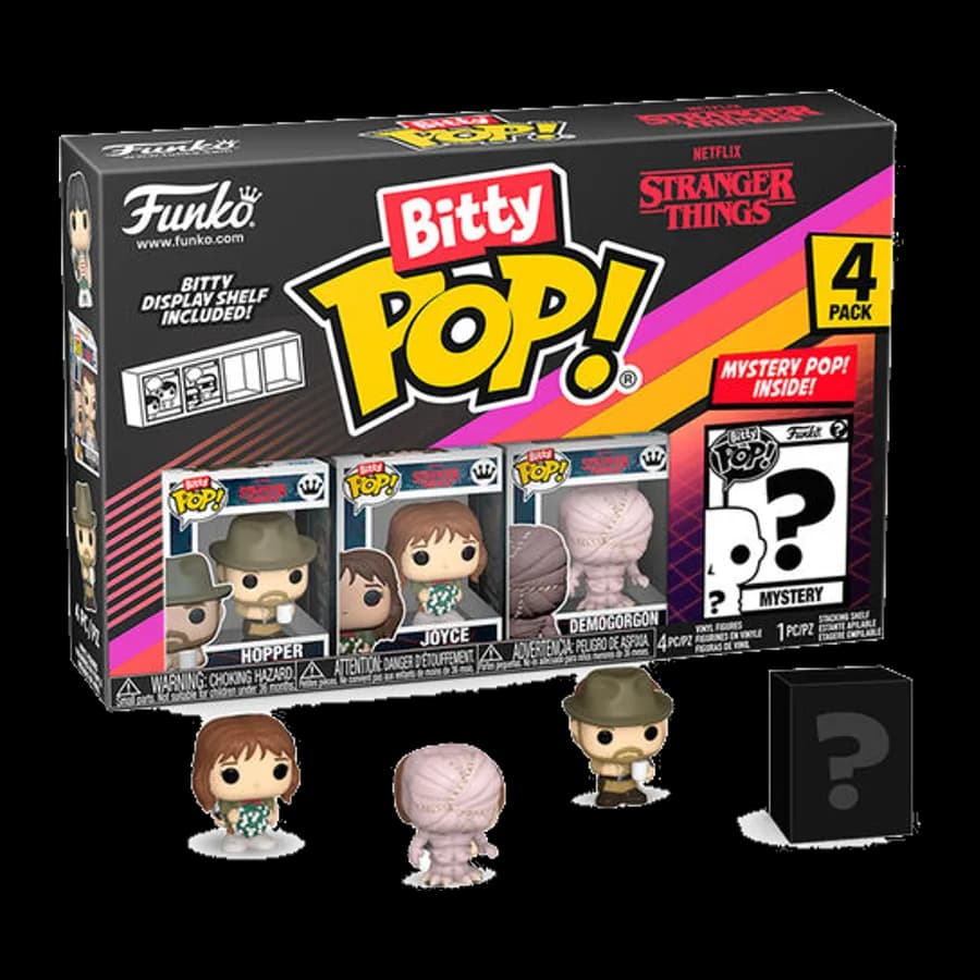 FUNKO BITTY POP! 4-PACK: STRANGER THINGS - HOPPPER, JOYCE, DEMOGORGON VINYL FIGURES