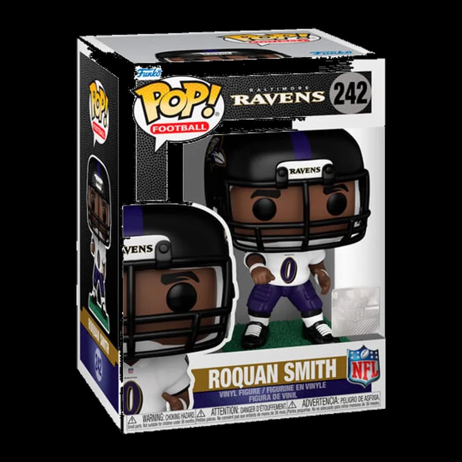 FUNKO POP! FOOTBALL: NFL BALTIMORE RAVENS - ROQUAN SMITH #242 VINYL FIGURE