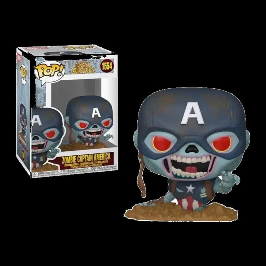 FUNKO POP! MARVEL: MARVEL ZOMBIES - ZOMBIE CAPTAIN AMERICA #1554 BOBBLE-HEAD VINYL FIGURE