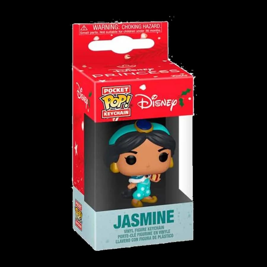 FUNKO POCKET POP! DISNEY: PRINCESS HOLIDAY - JASMINE VINYL FIGURE KEYCHAIN