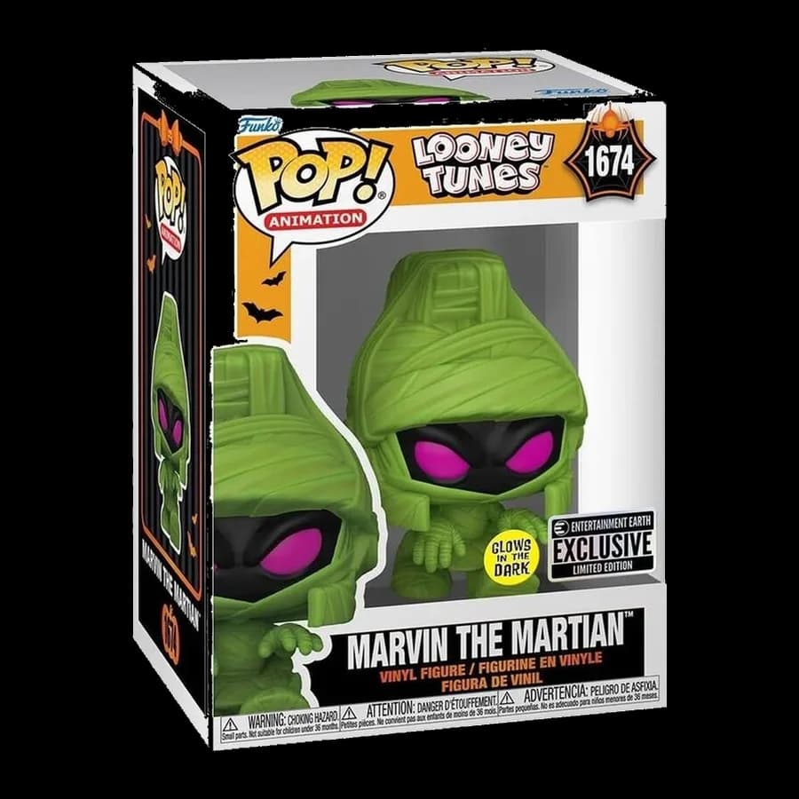 FUNKO POP! ANIMATION: LOONEY TUNES - MARVIN THE MARTIAN (MUMMY) (GLOWS IN THE DARK) (SPECIAL EDITION) #1674 VINYL FIGURE