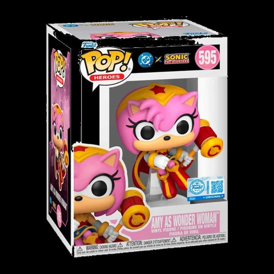 FUNKO POP! HEROES DC: JUSTICE LEAGUE & SONIC - AMY ROSE AS WONDER WOMAN #595 VINYL FIGURE