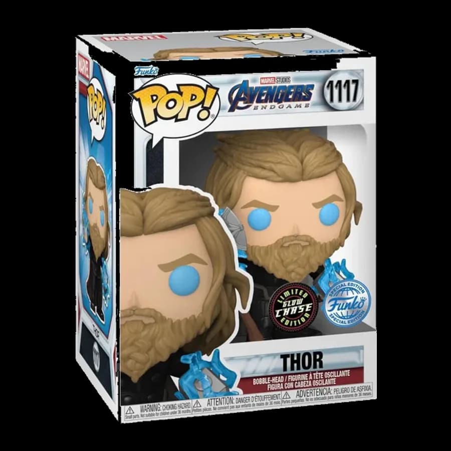 FUNKO POP! MARVEL: AVENGERS ENDGAME - THOR (WITH THUNDER) (GLOWS IN THE DARK) (SPECIAL EDITION) {CHASE EDITION} #1117 VINYL FIGURE