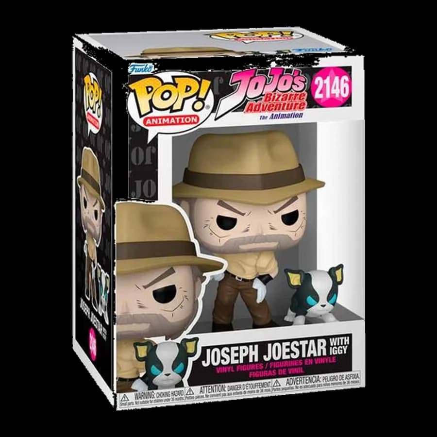 FUNKO POP! ANIMATION: JOJO'S BIZARRE ADVENTURE - JOSEPH JOESTAR WITH IGGY #2146 VINYL FIGURE