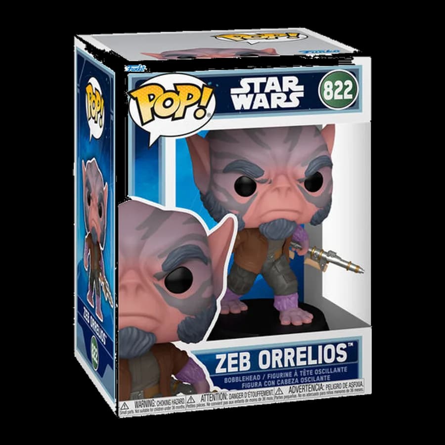 FUNKO POP! DISNEY: STAR WARS THE MANDALORIAN & GROGU - ZEB ORRELIOS #822 VINYL FIGURE