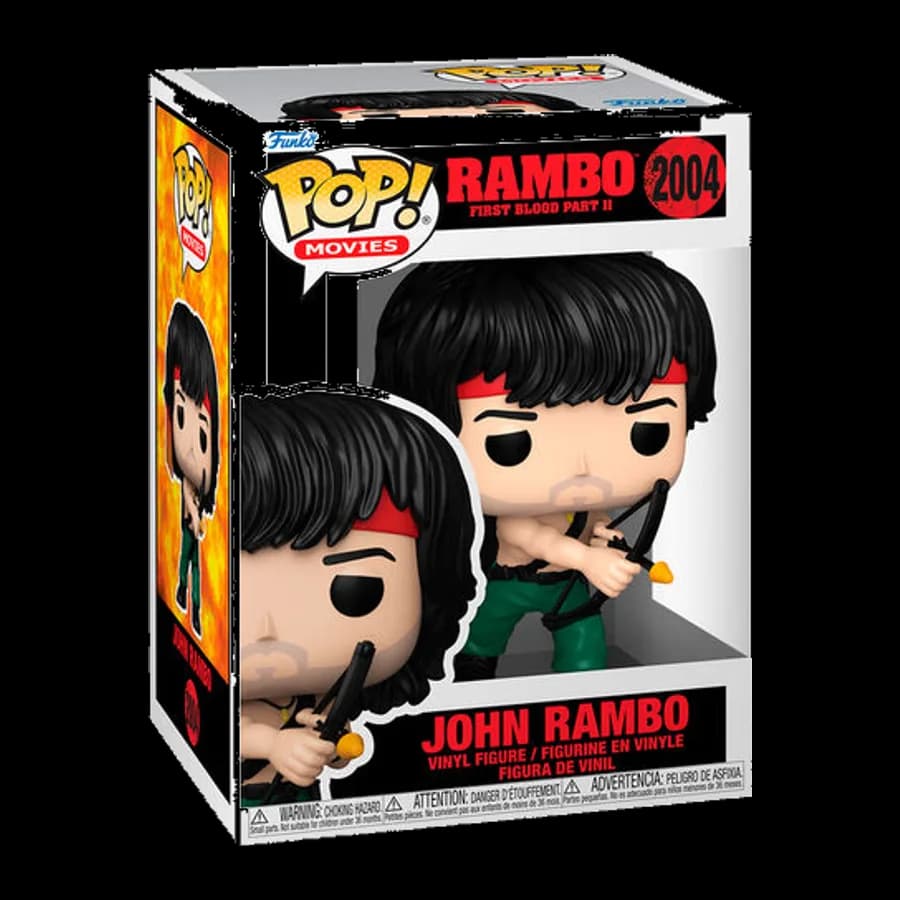 FUNKO POP! MOVIES: RAMBO FIRST BLOOD PART II - JOHN RAMBO (WITH EXPLOSIVE ARROW) #2004 VINYL FIGURE