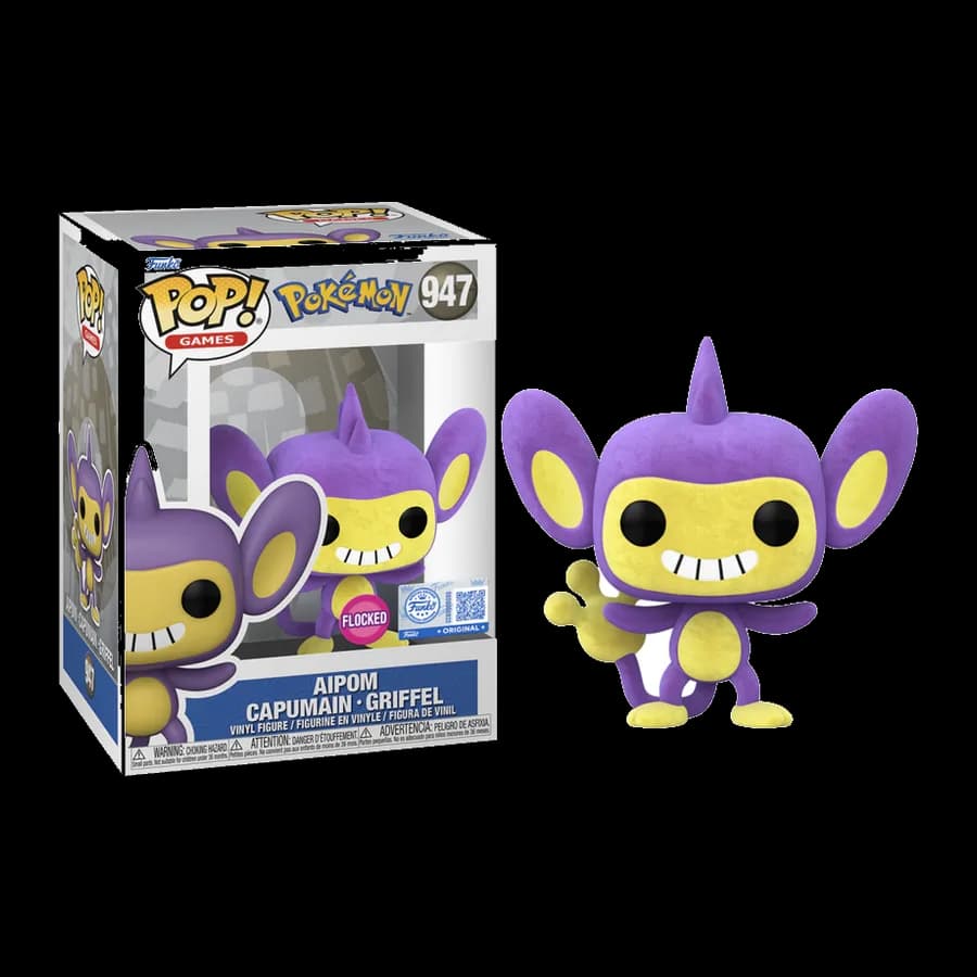 FUNKO POP! GAMES: POKEMON - AIPOM (FLOCKED) (SPECIAL EDITION) #947 VINYL FIGURE