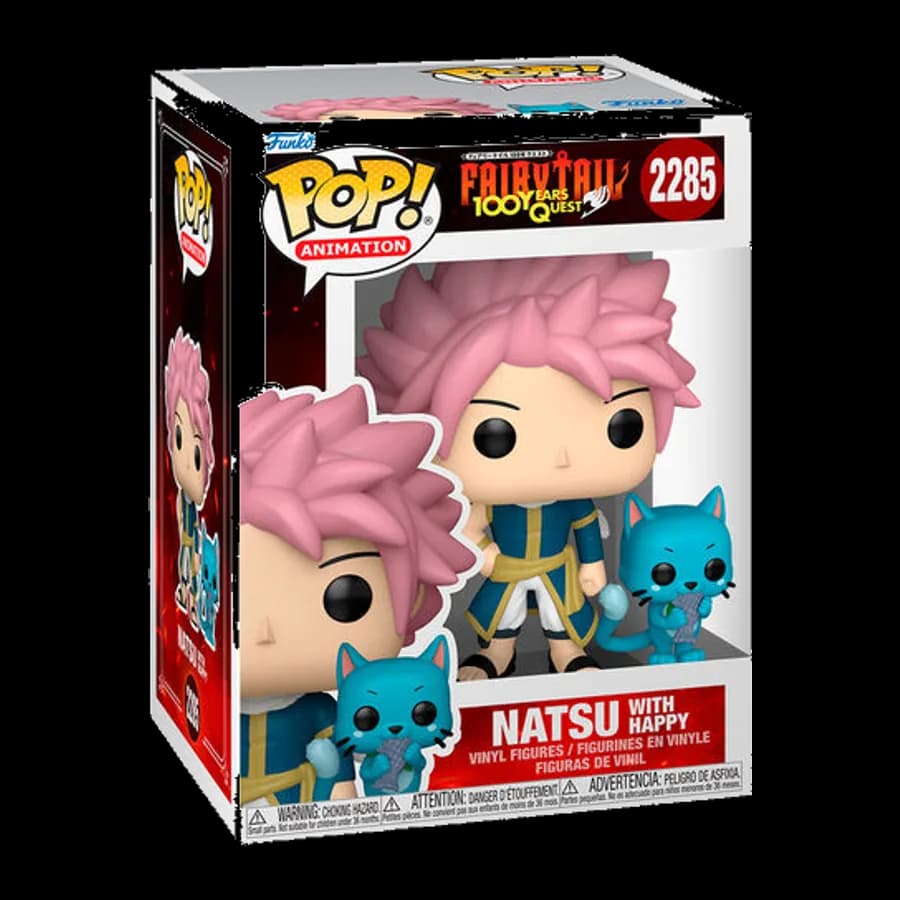 FUNKO POP! ANIMATION: FAIRY TAIL - 100 YEARS QUEST - NATSU WITH HAPPY #2285 VINYL FIGURE