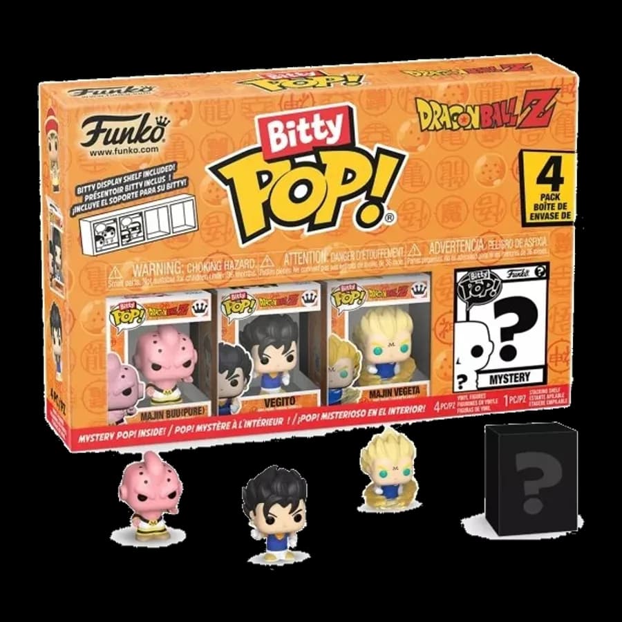 FUNKO BITTY POP! 4-PACK: DRAGON BALL Z - MAJIN BUU, VEGITO, MAJIN VEGETA, MYSRERY POP VINYL FIGURES