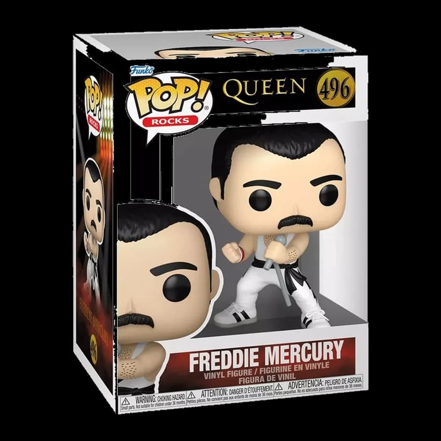 FUNKO POP! ROCKS: QUEEN - FREDDIE MERCURY (WHITE SINGLET) #496 VINYL FIGURE