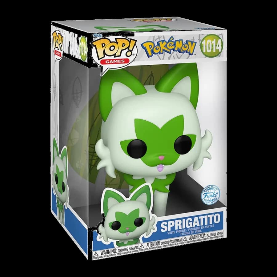 FUNKO POP! JUMBO GAMES: POKEMON - SPRIGATITO #1014 VINYL FIGURE 25cm