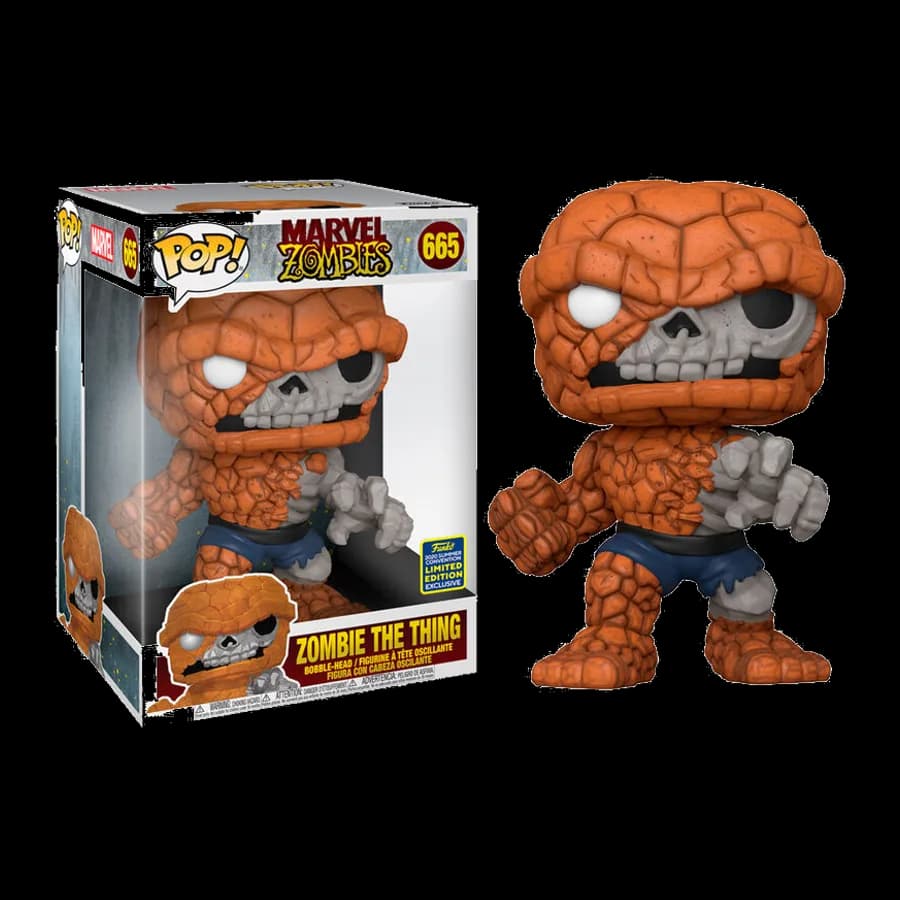 FUNKO POP! MARVEL ZOMBIES - ZOMBIE THE THING (2020 SUMMER CONVENTION) #665 BOBBLE HEAD VINYL FIGURE 25cm