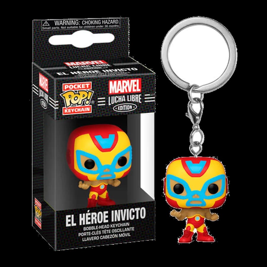 FUNKO POCKET POP! MARVEL LUCHA LIBRE EDITION - EL HEROE INVICTO BOBBLE-HEAD VINYL FIGURE KEYCHAIN