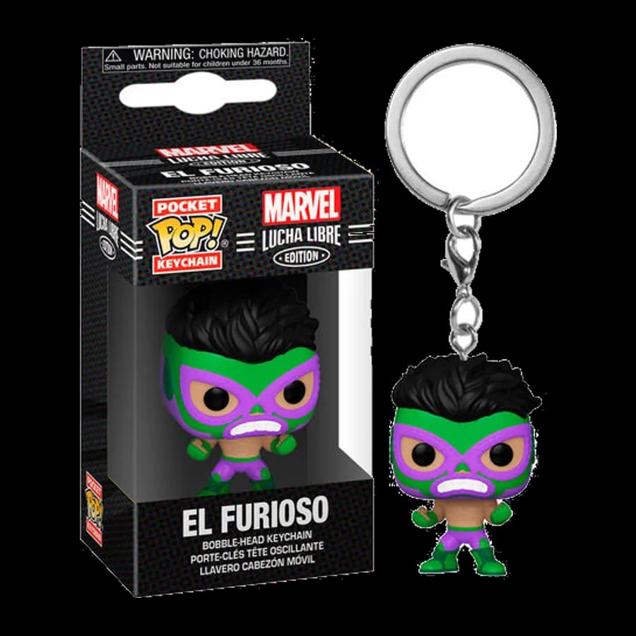 FUNKO POCKET POP! MARVEL LUCHA LIBRE EDITION - EL FURIOSO BOBBLE-HEAD VINYL FIGURE KEYCHAIN