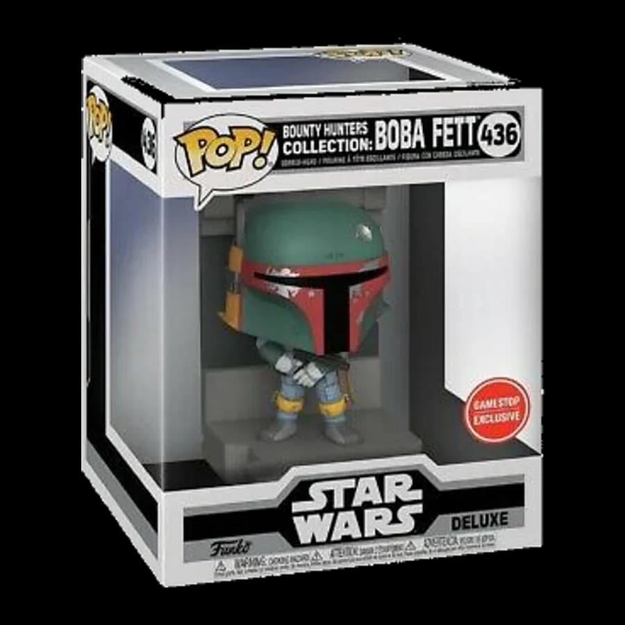 FUNKO POP! Deluxe : STAR WARS BOUNTY HUNTERS COLLECTION - BOBA FETT (Special Edition) # 436 BOBBLE-HEAD VINYL FIGURE