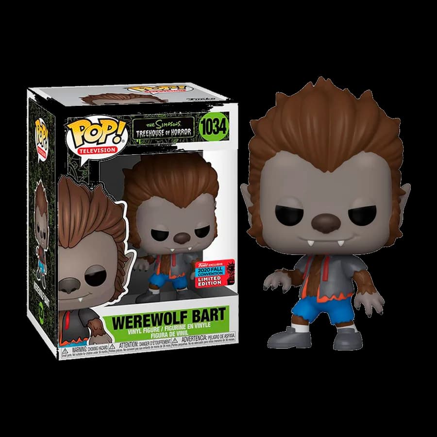 FUNKO POP! TELEVISION: THE SIMPSONS TREEHOUSE OF HORROR - WEREWOLF BART (2020 Fall Convention Limited Edition) #1034 Vinyl Figure
