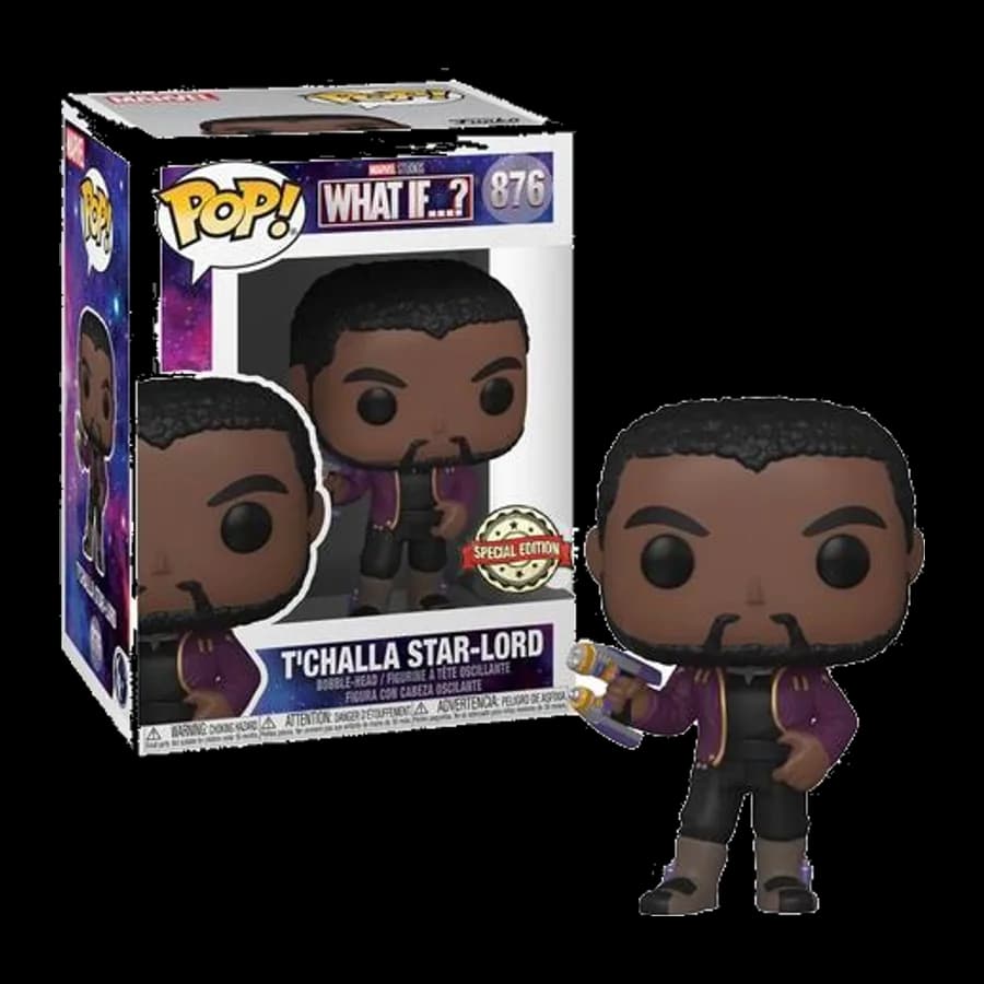 FUNKO POP! MARVEL WHAT IF...? - T'CHALLA STAR-LORD (Special Edition) #876 Bobble-Head Vinyl Figure