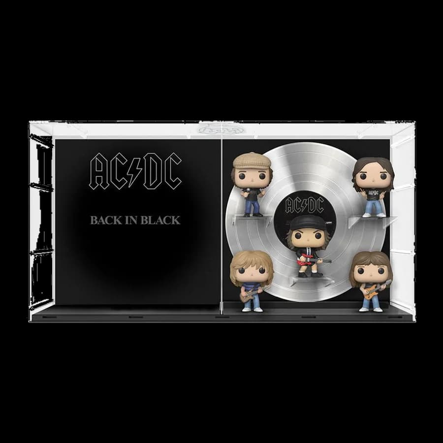 FUNKO POP! ALBUMS DELUXE: AC/DC BLACK IN BLACK - BRIAN JOHNOSN, PHIL RUDD, ANGUS YOUNG, CLIFF WILLIAMS, MALCOLM YOUNG (SPECIAL EDITION) #17 VINYL FIGURES