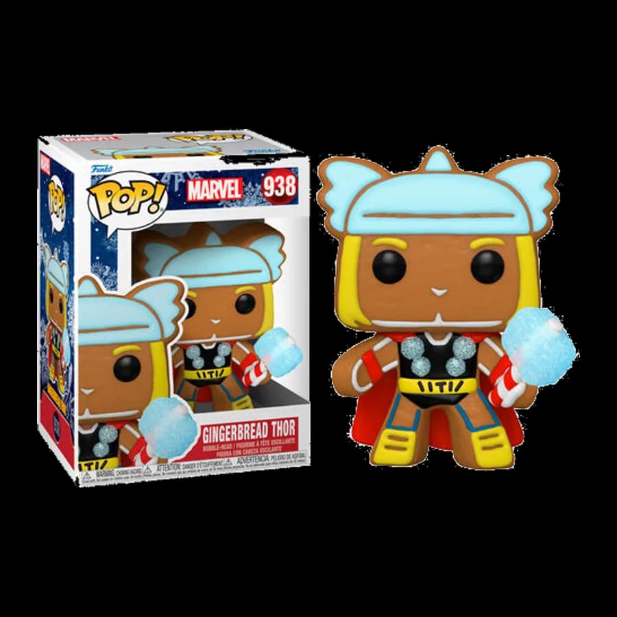 FUNKO POP! MARVEL : HOLIDAY - GINGERBREAD THOR #938 BOBBLE HEAD VINYL FIGURE