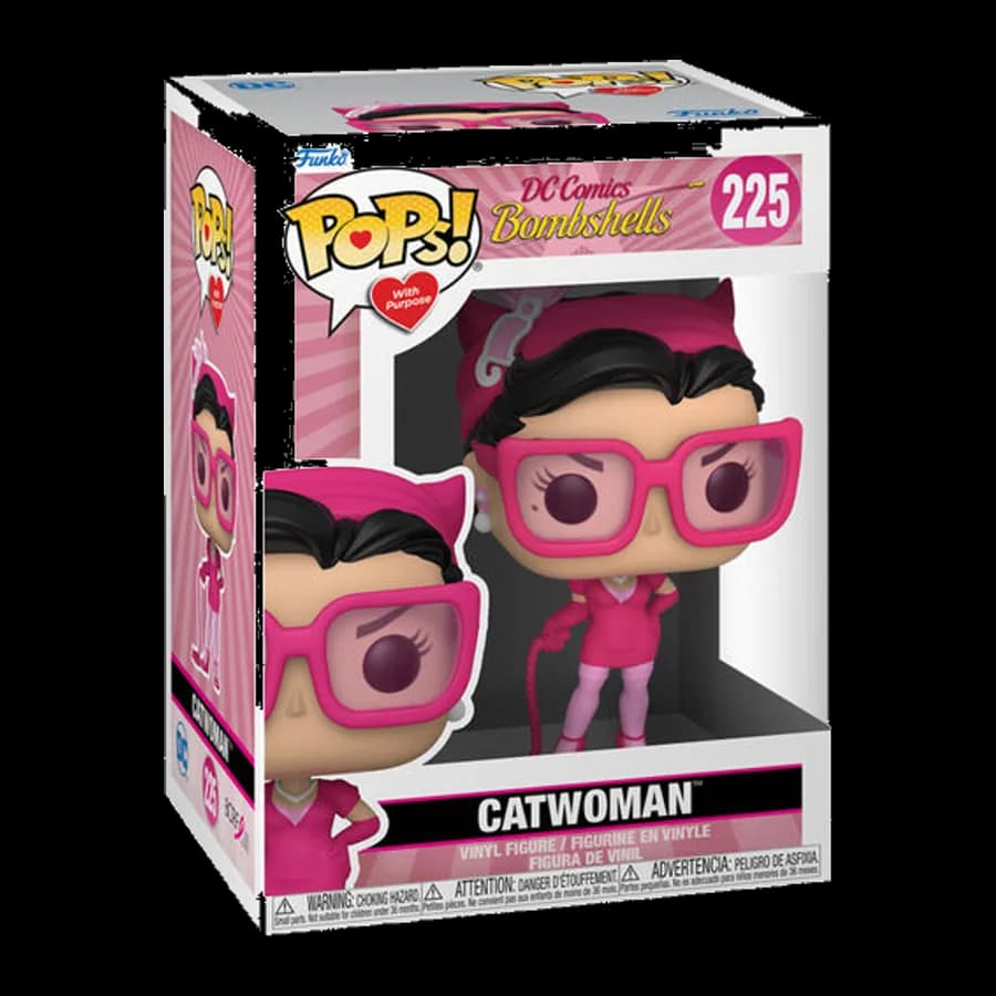 FUNKO POPS! DC COMICS BOMBSHELLS: CATWOMAN (BREAST CANCER AWARENESS) #225 VINYL FIGURE
