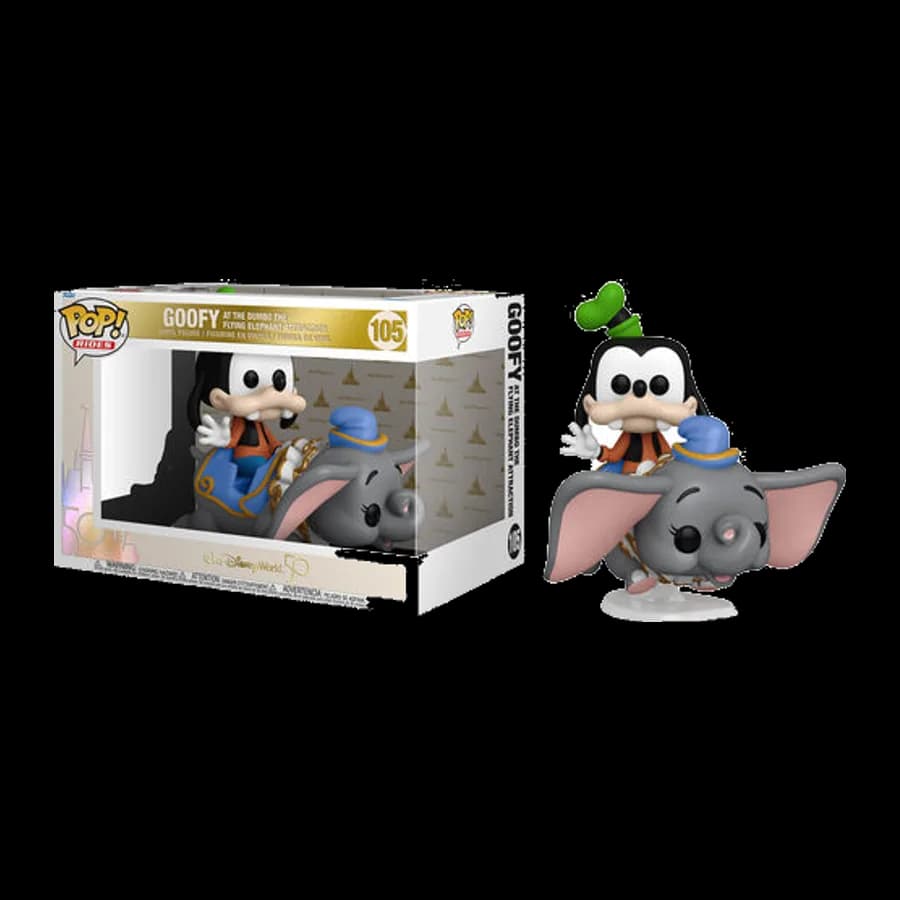 FUNKO POP! RIDES: WALT DISNEY 50th - GOOFY AT THE DUMBO THE FLYING ELEPHANT ATTRACTION #105 VINYL FIGURE