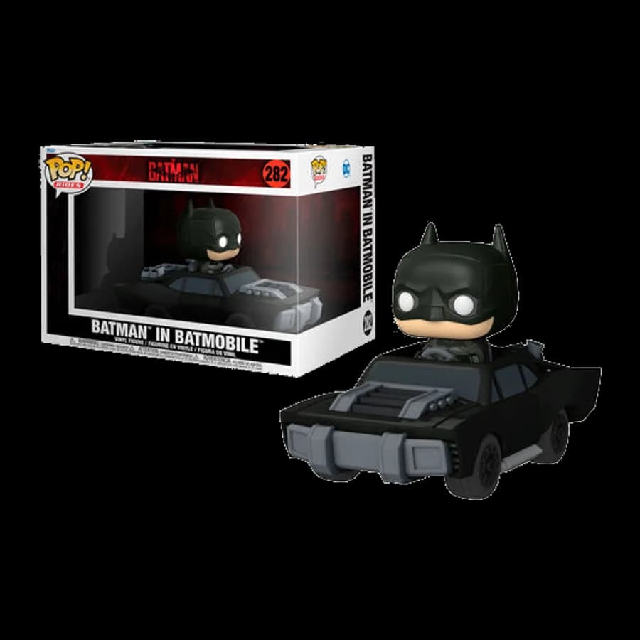 FUNKO POP! RIDES SUPER DELUXE: THE BATMAN - BATMAN IN BATMOBILE #282 VINYL FIGURE