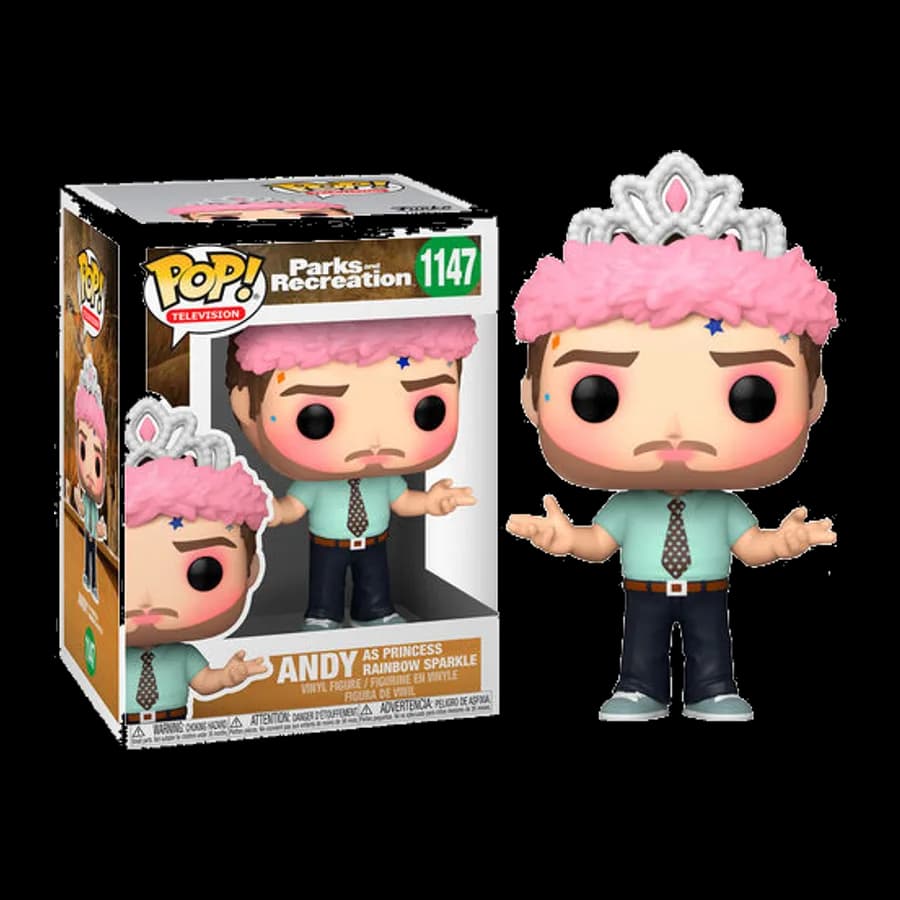 FUNKO POP! TELEVISION: PARKS & RECREATION - ANDY AS PRINCESS RAINBOW SPARKLE #1147 VINYL FIGURE