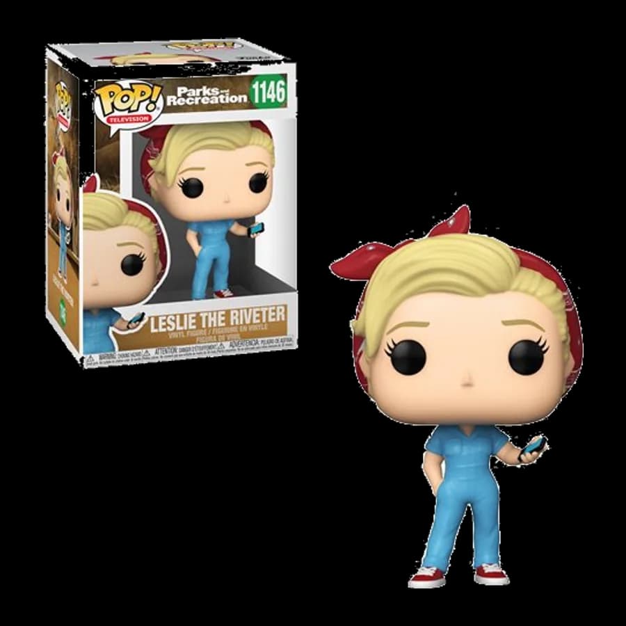 FUNKO POP! TELEVISION: PARK & RECREATION - LESLIE THE RIVETER #1146 VINYL FIGURE