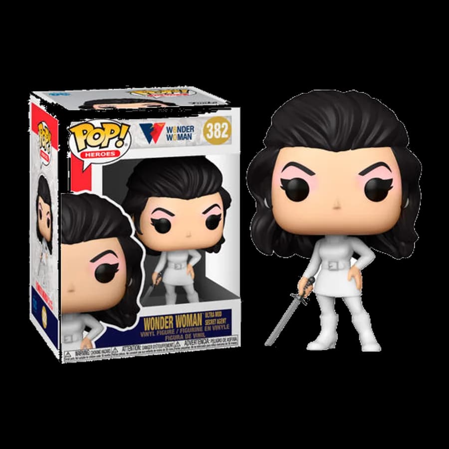 FUNKO POP! HEROES: WONDER WOMAN 80th - WONDER WOMAN ULTRA MOD SECRET AGENT (1968) #382 VINYL FIGURE