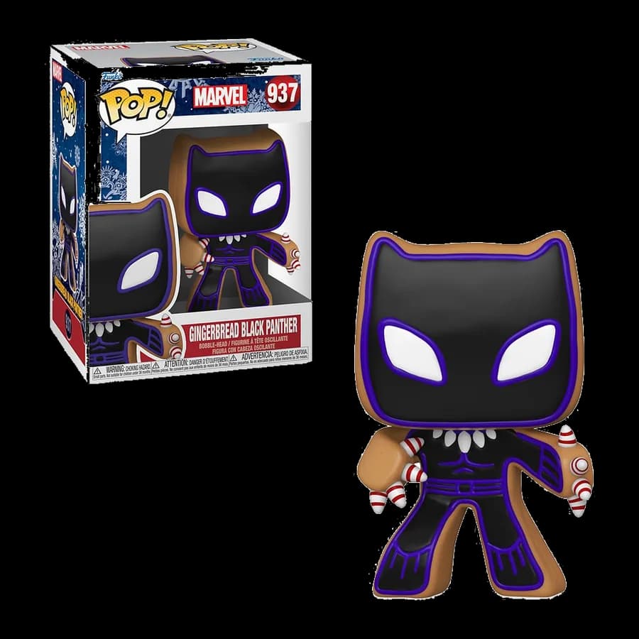 FUNKO POP! MARVEL: HOLIDAY - GINGERBREAD BLACK PANTHER #937 BOBBLE-HEAD VINYL FIGURE