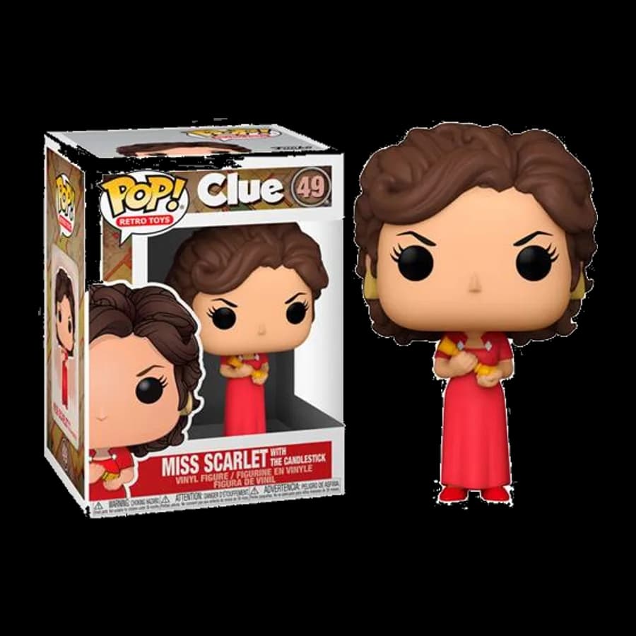 FUNKO POP! RETRO TOYS: CLUE - MISS SCARLET WITH THE CANDLESTICK #49 VINYL FIGURE